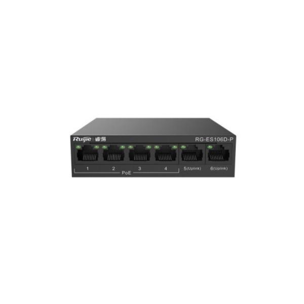 Ruijie Reyee RG-ES106D-P 4 10/100 PoE, 2 10/100 Uplink, 58W Switch