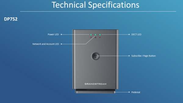 Grandstream DP755 IP Dect Baz İstasyonu + DP725 Dect Telefon